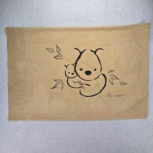 Vintage Springmaid Alex West Koala Bear Tan Black ONE Standard Pillowcase 20x29